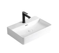 Lavandino da bagno, lavabo da appoggio in ceramica, facile da installare, lavabo rettangolare, resistente ai graffi, facile da pulire, lavabo artistico, per ristoranti, hotel, cucine, bagni