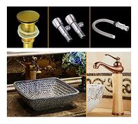 Lavandino da Bagno Lavabo da Bagno in Stile retrò Colore Pietra Blu Lavandino da Bagno Lavabo da Bagno sopra Il bancone Lavabo da appoggio Quadrato in Porcellana Arti