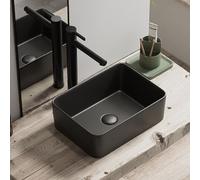 Lavandino Da Bagno Sopra Il Piano Con Rubinetto, Lavabo Rettangolare In Ceramica, Lavabo Opaco Resistente E Robusto For Balcone Sopra La Lavatrice(Dark gray B,40x30x13cm)