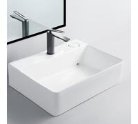 Lavandino Da Bagno Sopra Il Piano, Lavandini In Ceramica Sopra La Lavatrice, Lavabo Moderno Rettangolare Con Scarico Posteriore Nascosto For Balcone