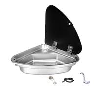 Lavandino da Campeggio Argento, in Acciaio Inox 304, Lavello Campeggio con Rubinetto Pieghevole e Coperchio, Vasca Singola per Esterni Trailer Caravan