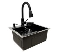 Lavandino da cucina con doccetta estraibile in acciaio inox, lavello da lavoro, piccolo lavello per cucina