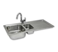 Lavandino da Cucina in Acciaio Inossidabile 105cm x 50cm con Rubinetto Confetti