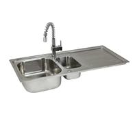 Lavandino da Cucina in Acciaio Inossidabile 105cm x 50cm con Rubinetto Rainbow
