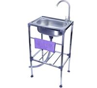 Lavandino Da Esterno Con Rubinetto,Lavello in Acciaio Inox Autoportante,Lavello Cucina 1 Vasca,Multifunzione Lavandino Industriale for Lavanderia,Lavatoio,Camper,Giardino,Campeggio