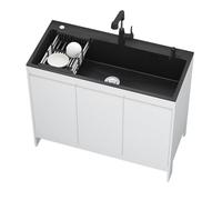 Lavandino da Esterno,Lavello Cucina 1 Vasca,Lavatoio Lavanderia con Mobile,Lavabo in Acciaio Inox con Rubinetto,Lavabo Bagno con Tubo Flessibile,per Interni Esterni,Garage,Ristorante,Giardino(100x45x7