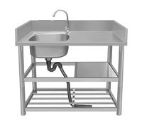 Lavandino Da Esterno Lavello Cucina In Acciaio Inox, Lavello Da Bar Autoportante Lavatoio Da Giardino Campeggio, Lavello Commerciale De Ristorante Professionale Con Rubinetto Per Garage, Lavanderia (