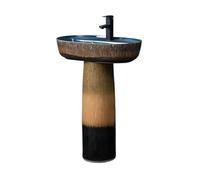 Lavandino da pavimento per esterni, elegante lavabo a colonna da bagno per cortile e balcone, lavabo moderno con piedistallo.