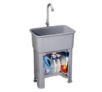 Lavandino Della Cucina In Plastica, Lavello Da Installazione Indipendente, Lavello Per Biancheria, Lavatoio Ideale Per Lavanderia, Giardino, Balcone, Camper (40x40cm,Gray)