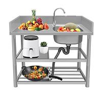 Lavandino di servizio, stazione lavaggio delle mani, lavandini for lavanderia, con rubinetto for acqua calda e fredda(100x50x80cm)