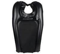 Lavandino gonfiabile per shampoo, portatile, con supporto per il collo, in PVC nero, per lavare i capelli a letto, anziani, feriti, incinte, facile da usare, 60 x 38 x 5 cm