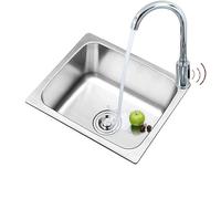lavandino in acciaio inossidabile, 201Square lavello a una vasca 1.0 lavello a parete spesso cestino della spazzatura con scolapiatti rifiuti pranzo quadrato/camper RV(B(44x39x19cm))