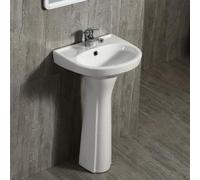 Lavandino In Ceramica For Bagno, Piccolo Lavabo Su Piedistallo For Appartamento, Facile Da Pulire, Lavabo Indipendente For Garage, Bagno For Gli Ospiti, Ristorante(72x41x36cm)