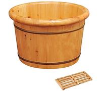 Lavandino in Legno con Botte di Legno per Pedicure, Secchio per pediluvio in Legno massello di Cedro per pediluvio, Ciotola per Pedicure Spa Massaggio Vaschetta per pediluvi in Legno, con Coperchio