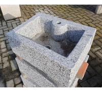 Lavandino in pietra per esterno e giardino 50x40 cm lavello granito da esterno