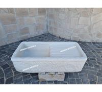 LAVANDINO LAVABO LAVELLO PILOZZO VASCA FONTANA DA ESTERNO IN CEMENTO MARMO 80X40
