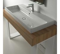 Lavandino Lavabo Moderno Design Consolle Basic da appoggio in ceramica bianco