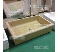 Lavandino lavello acquaio cucina in cemento e graniglia marmo 50 levigata pietra
