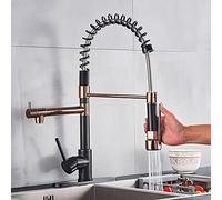 Lavandino per la Commerciale della Fattoria da Bar, Rubinetto a Molla in Stile Nero in Oro Rosa, Tira Verso Il Basso a Doppia Maniglia Singola Acqua 360 rotat Mixer Cucina Il Nuovo