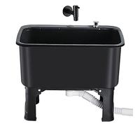 Lavandino per pavimenti commerciale con rubinetto dell'acqua, stazione di lavaggio indipendente per cucina, ristorante, attività commerciali, garage