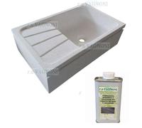 Lavandino piccolo cm 65x40 lavello acquaio cucina in graniglia di marmo levigata