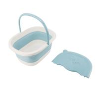 Lavandino pieghevole per pediluvio Vasca pieghevole per pediluvio con punti di massaggio Massaggio Spa portatile multifunzionale per bambini e viaggi Materiale PP 15,4x11,8x6,7 (Blu)
