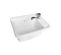 Pilozzo a parete in resina bianco con sifone - cm.50x35x24 1 pezzi Mongardi