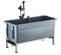 Lavandino portatile da pavimento con pulsante di scarico e rubinetto, lavabo per servizi igienici, cucina, magazzino, servizio di lavaggio