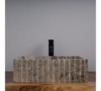 Lavandino rettangolare in marmo per bagno - 20 "× 15" × 6", modello CNC.R03