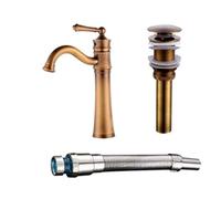 Lavandino rubinetto del lavandino del lavandino cucina tappa acqua toccata antica bronzo bronzo bacino rubinetto lavello tocco giradisce un mixer rubinetto per la lavandino del lavandino, tre pezzi