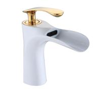 Lavandino Tutto il diamante in rame rubinetto acqua calda e fredda (oro bianco)