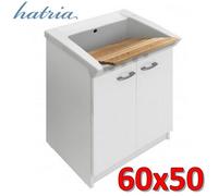 Lavapanni lavatoio 60x50 cm HATRIA ceramica FIFTY con mobiletto in legno bianco