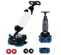 Lavapavimenti Compatta 3-in-1 per Uso Professionale e Domestico, Doppia Spazzola e Batteria Ricaricabile, Per Uffici Hotel Ristoranti Garage Stazioni e Aeroporti(White)