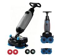 Lavapavimenti Compatta 3-in-1 per Uso Professionale e Domestico, Doppia Spazzola e Batteria Ricaricabile, Per Uffici Hotel Ristoranti Garage Stazioni e Aeroporti(Gray)