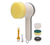 Lavapavimenti Elettrico Rotante Spazzola Senza Fili Portatile Resistente all'Acqua Multifunzione per la Pulizia dei Pavimenti del Bagno con 4 Testine Sostituibili Design