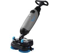 Lavapavimenti Mini, Lavapavimenti Commerciale A Spinta, Doppia Spazzola Manuale, Testa Rotante 360°, Elettrico Portatile Senza Fili, Ideale Per Albergo, Supermercato E Piccole Imprese(Gray)