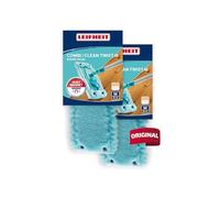 Leifheit CLEAN TWIST M static plus set da due pezzi Panno pavimenti elettrostatico, Panno lavapavimenti per una pulizia senza acqua, Panno elettrostatico per parquet