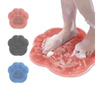 Lavapiedi per doccia, scrubber per il corpo in silicone con ventosa, piedi esfolianti e massaggianti senza piegarsi, facile pulizia pink and blue 2 pezzi