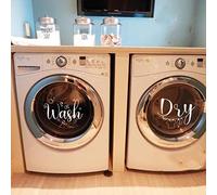 Lavare A Secco Lavatrice Asciugatrice Lavanderia Adesivo Adesivo Bolla Panno Bagno Vinile Home Decor-bianco,35cmwidex13cmhigh