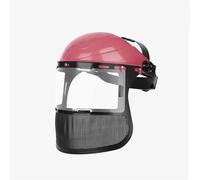 LAVAS 1 pz Nuovo casco di sicurezza for tagliabordi da giardino con maschera protettiva a rete integrale for la protezione forestale del decespugliatore da disboscamento(Rose red)