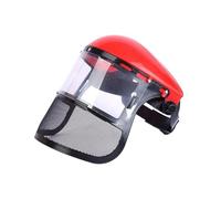 LAVAS For 1 pz Nuova maschera protettiva anti-spruzzi for erba Protezione for il viso Maschera di sicurezza montata sulla testa Anti-polvere Cappello for tagliabordi in PVC(Red)