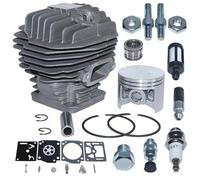 LAVAS Kit di riparazione del cilindro, del pistone e del carburatore da 50 mm for Stihl MS440 044 MS 440, barra for motosega, dado prigioniero, valvola di decompressione 1128 020 1227.
