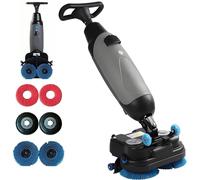 Lavasciuga aspira Pavimenti Professionale,Lavapavimenti Lavasciuga Commerciale,Doppie Spazzole Rotanti & 17" Larghezza Pulizia,1200 M²/H Copertura,Per Legno & Piastrelle,Senza Fili & Leggera Grey