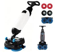 Lavasciuga Pavimenti Industriale 1200m²/h, Lavapavimenti 500W a Batteria Lunga Durata, Sistema Doppia Spazzola per Pavimenti Duri, Performance Pro, Ergonomia(White)