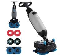 Lavasciuga Pavimenti Professionale, 240 Giri/Min, Lavapavimenti Elettrica Leggera, Con Larghezza Di Pulizia Di 17", Doppie Spazzole Rotanti, Testina Rotante a 360°, Copertura 1200 M²/H Gray