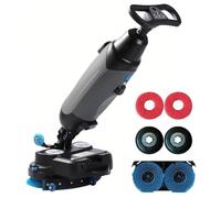 Lavasciuga Pavimenti Professionale 450mm, Pulitore a Doppia Spazzola con 120 min Autonomia, 1200 m²/h e Doppio Serbatoio 4,5L/7,5L, Mini Lava e Lucidatrice per Hotel, Centri Commerciali e Uffici gray