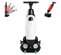 Lavasciuga Pavimenti Professionale, Macchina Lucidatrice-lavapavimenti a Spinta da 43 cm, con Larghezza di Pulizia di 17", Doppie Spazzole Rotanti, Testina Rotante a 360°(6)