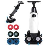 Lavasciuga Pavimenti Professionale Portatile Con Larghezza Di Pulizia Di 17", 240 Giri/Min, Mini Lavasciuga Pavimenti, Pulizia Efficiente, For Pavimenti In Legno, Piastrelle, Terrazzo(Bianco)