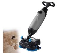 Lavasciuga Pavimenti Professionale Portatile, Macchina Lavapavimenti a Spinta Manuale con Autonomia 80 Minuti, 17 Pollici, per Uffici, Hotel e Pavimenti in Piastrelle o Legno(Gray)