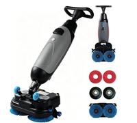 Lavasciuga per Pavimenti Duri con Batteria al Litio, Doppia Spazzola Motorizzata, Design Ergonomico e Compatto, Per Casa Ristorante Hotel Ufficio e Magazzino(Gray)